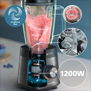 Blender Philips 5000, 1200 W, capacitate 2L, negru - Img 2