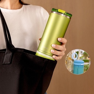 Blender portabil Cecotec Shake2Go Lagoon, 180 W, 600 ml, metalic - Img 5