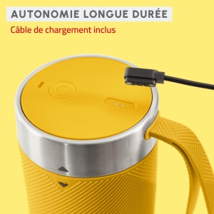 Blender portabil Moulinex Lightmix LM1C0210 300 ml galben putere mare reincarcabil - Img 6