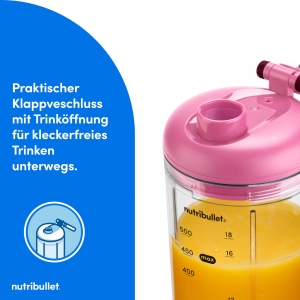 Blender portabil Nutribullet Flex 650ml Magenta USB-C BPA-free - Img 6