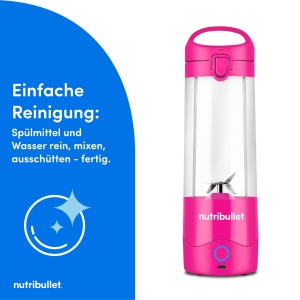 Blender portabil Nutribullet NBP003BP 475 ml reincarcabil USB-C Roz - Img 6