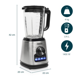 Blender Princess 212094 1400W, 1.75L, Argintiu - Img 3
