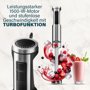 Blender Princess Prof XXL, 1500W, 50 cm, 5 viteze, inox - Img 3