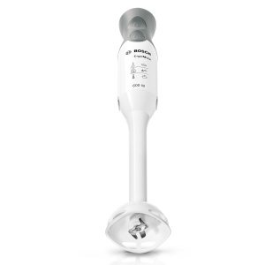 Blenderul de mana Bosch ErgoMixx MSM66020, baza blenderului, ceasca de amestecare si masurare, cutit cu 4 lame, design ergonomic, 12 niveluri plus turbo, 600 W, alb/gri - Img 5