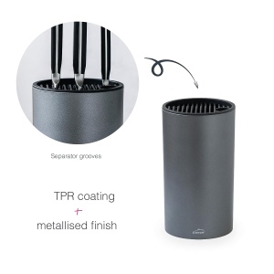 Bloc de cutite Lacor TitanPro 39038, cilindric, 13cm, metalic - Img 2