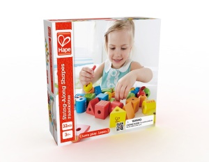 Blocuri de filetare Hape | Joc clasic de stivuire cu 32 de blocuri de lemn, jucarie colorata - Img 4