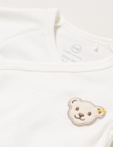 Body cu maneca lunga Steiff din bumbac organic, model cu ursulet, confortabil - Img 2