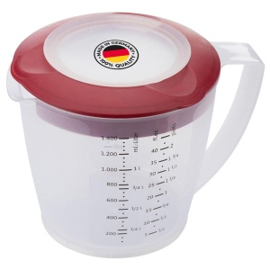 Bol de amestecarecutie de masurare Westmark cu protectie impotriva stropirii capac si turnator plastic volum de umplere 14 litri Helena transparentros