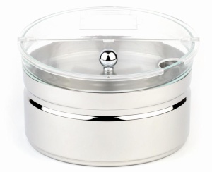 Bol de racire APS - 23 cm, din sticla si inox, cu capac si suport