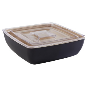 Bol melaminat APS Frida, 25x25x7.5 cm, negru, design scandinav - Img 3