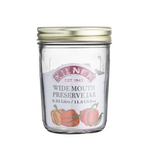 Borcan de conservare KILNER 1L cu capac metalic, deschidere larga, transparent - Img 9