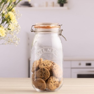 Borcan de sticla Kilner cu capacitate de 3 L, design rotund, cu inchidere ermetica - Img 2