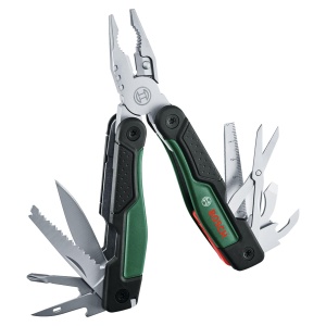 Bosch 16-in-1 Multi-Tool (multi-tool pentru bricolaj, outdoor si camping; Otel inoxidabil; Functie de blocare; Prindere moale; 16 functii: cleste; Surubelnita; Cutit; ferastrau etc.) - Img 1