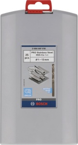 Bosch Professional 25 buc. Set de burghie pentru metal HSS-Cobalt ProBox (pentru otel inoxidabil, accesorii masina de gaurit/insurubat), diametru: 1,0 - 13,0 - Img 2