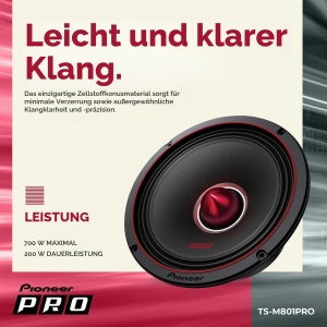 Boxe auto Pioneer TS-M801PRO, 20.3 cm, 700 W, negru - Img 4