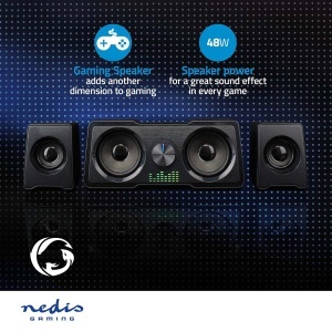 Boxe Gaming NEDIS 2.2, 48W, USB, 3.5mm, Negru - Img 4