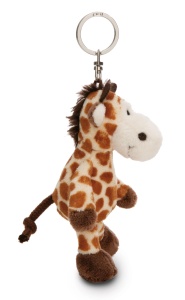 Breloc Giraffa NICI 10cm - Culoare maroniu, cu inel metalic, cadou ideal - Img 2