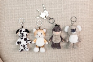 Breloc NICI Dalmatian 10cm Alb-Negru Plus Moale Inel Metalic Durabil - Img 5