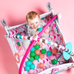 Bright Starts 5-in-1 Your Way Ball Play Salteluta de joaca ajustabila 35 bile roz - Img 10