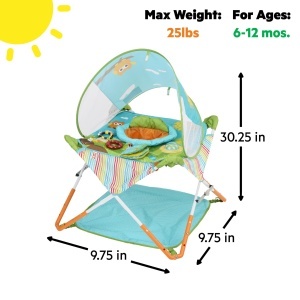 Bright Starts Pop N Jump Centru Activitati Bebelusi Portabil 6-12 Luni UPF 50 - Img 6