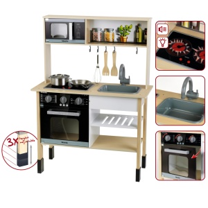 Bucatarie de Jucarie Theo Klein 7187 Miele, Alb, cu Sunet si Lumini, 70x30x91 cm - Img 3