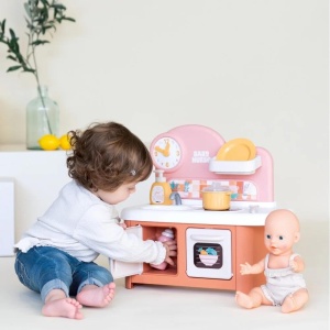Bucatarie pentru Papusi Smoby Baby Nurse - Cuptor, Plita si Chiuveta, Material Reciclat - Img 3