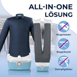 Bulgare automat CLEANmaxx pentru camasi si pantaloni, inclusiv suport pentru pantaloni, culoare albastra - Img 7