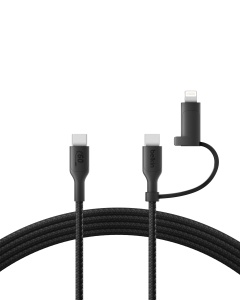 Cablu de incarcare 2-in-1 Belkin BoostCharge Pro USB-C si Lightning, 1.5m, 60W