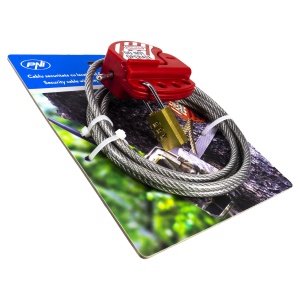 Cablu de siguranta cu lacat PNI 400C, 350C, 280C, 2m, Gri cu Rosu - Img 8