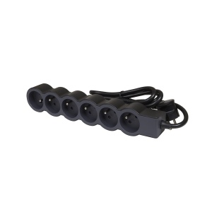 Cablu prelungitor Legrand 049486 cu 6 prize, cu impamantare, 1,5 m, negru si gri inchis - Img 3