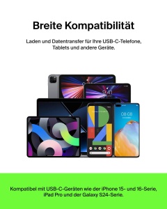 Cablu USB-C Belkin BoostCharge, 1m, negru, rezistent la 30.000 biegari - Img 5