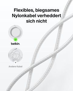 Cablu USB-C Belkin BoostCharge Eco, 2 m, 240 W, Alb - Img 5
