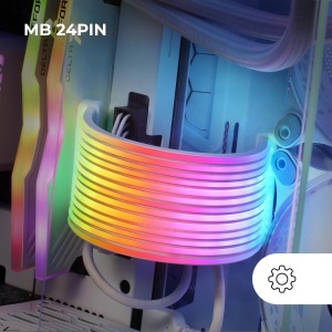 Cablul de alimentare ARGB Mars Gaming MCA-24X, 24PIN, LED-uri ultra- luminoase, silicon flexibil - Img 2
