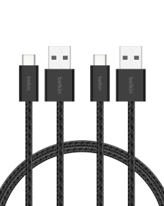 Cabluri USB-C Belkin BoostCharge, 1,5 m, 15W, negru, 2 buc