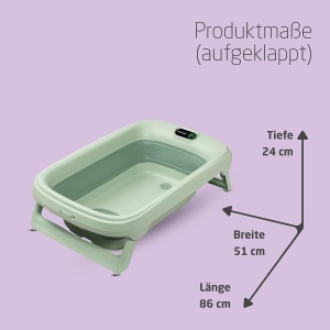 Cada pliabila pentru baie Maxi-Cosi Indigo, 0-4 ani, cu termometru integrat, verde salvie - Img 8