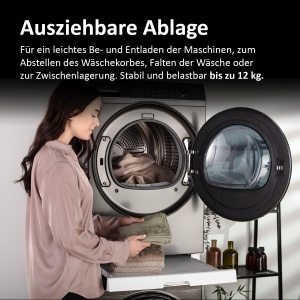 Cadru de legatura Haier pentru uscator si masina de spalat, alb, cu suport extensibil, 12 kg - Img 5