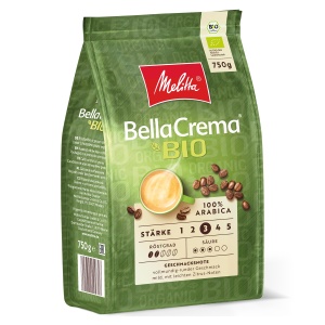 Cafea boabe Melitta BellaCrema Bio, 750g, 100 Arabica, prajire blanda