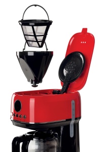 Cafetiera Ariete Moderna 1318, Cafea autentica, Filtru pentru 1 sau 2 cani, Maxi cappuccino, Oprire automata, Rasnita de cafea cu capacitate de 250 g, Rosu - Img 3