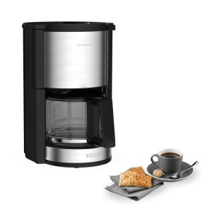 Cafetiera cu filtru Krups KM3210 Pro Aroma Plus, 1.25L, 10-15 cesti, functie de mentinere la cald, NegruInox