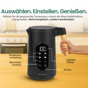 Cafetiera electrica EMERIO WK-132230, 1.7L, 2200W, inox - Img 4