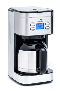 Cafetiera programabila Senya V2, 1.2L, inox, functie pastrare caldura, selectie aroma