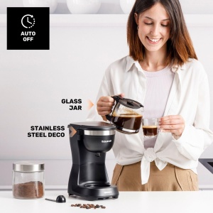 Cafetiera Taurus Verona 6, 600 W, 600 ml, Filtru Permanent, Negru Mat - Img 7