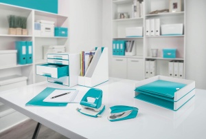 Caiet cu inele Leitz 42580051, A4, 4 Ringe, 25 mm, culoare eisblau - Img 6