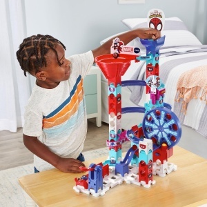 Calea de bile VTech Marble Rush Spidey Super Spin Challenge - 62 piese, motorizat, design Spiderman - Img 4