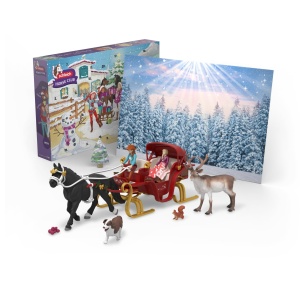 Calendar de Advent Schleich Horse Club - Schlittenfahrt cu 31 piese, inclusiv sanie si figurine - Img 11