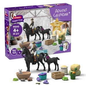 Calendare de Advent Schleich HORSE CLUB 2026 - 32 Piese, Araber Stute si Fohal