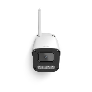 Camera de securitate Hama Wi-Fi (camera Wi-Fi pentru exterior, camera exterioara cu control vocal si prin aplicatii, camera de exterior rezistenta la intemperii cu detector de miscare, viziune nocturna, audio pe 2 cai, inregistrare, 1080p) alb