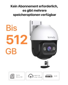 Camera de securitate Tenda WiFi in aer liber, Camera WiFi 2K in aer liber cu viziune nocturna color, audio pe 2 cai, detectare a persoanelor si detectare a miscarii, alarma sonora si luminoasa, compatibila cu Alexa, CH3 V2.0 - Img 4