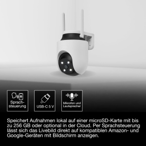 Camera de supraveghere OSRAM SMART WiFi 360 4MP 2K Alb - Img 3