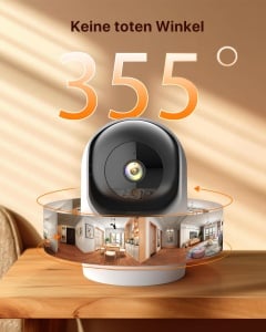 Camera de supraveghere Tenda CP3V30 3MP 360deg Night Vision Wi-Fi 6 stocare SD 256GB - Img 2